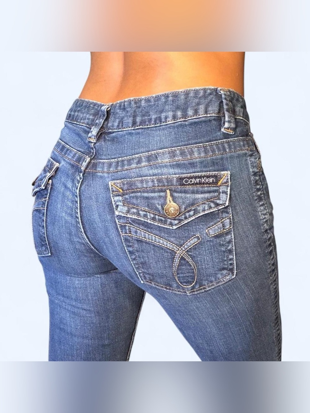 Y2K Denim Lowrise Embroidered Jeans by Calvin Klein!